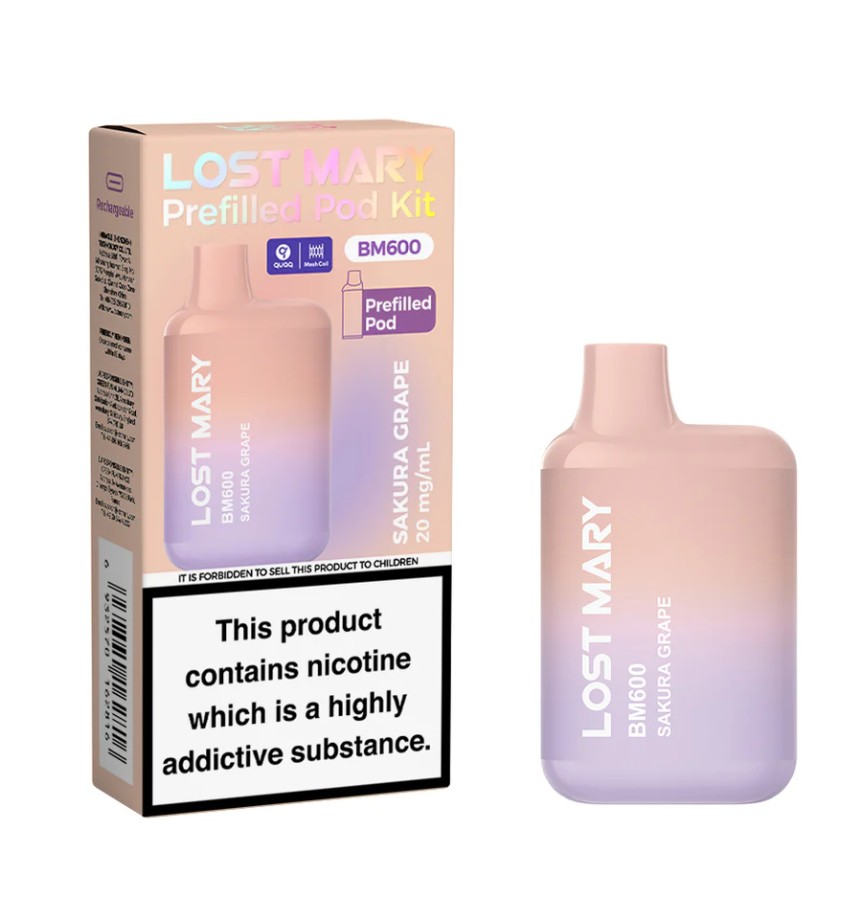 Lost Mary BM600 Rechargeable Kit  Sakura Grape