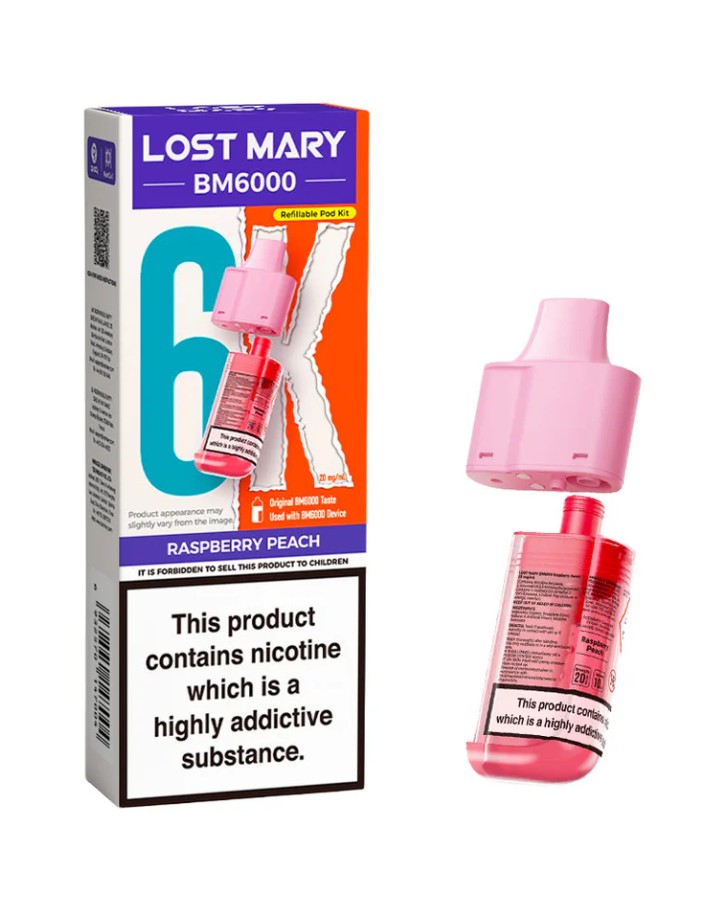 Lost Mary BM6000 Replacement Pods Raspberry Peach