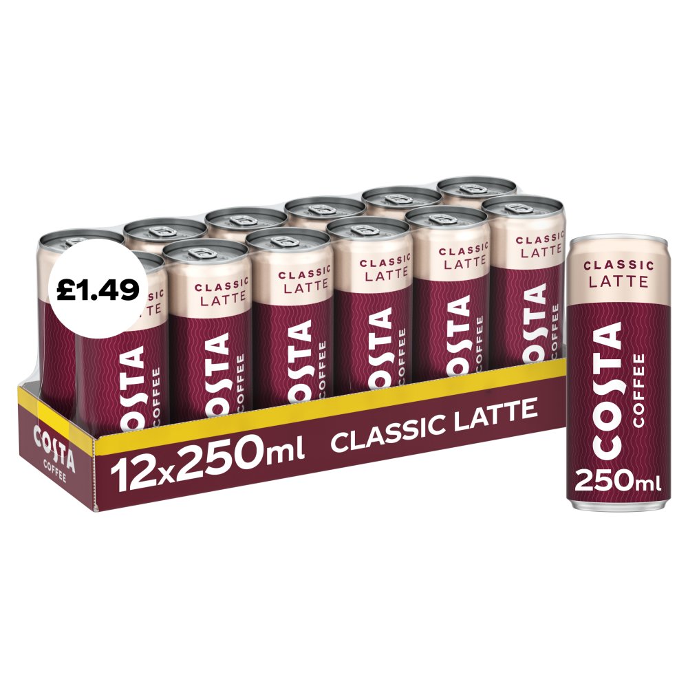 Costa Coffee Classic Latte Iced Coffee 12 x 250ml PMP £1.49