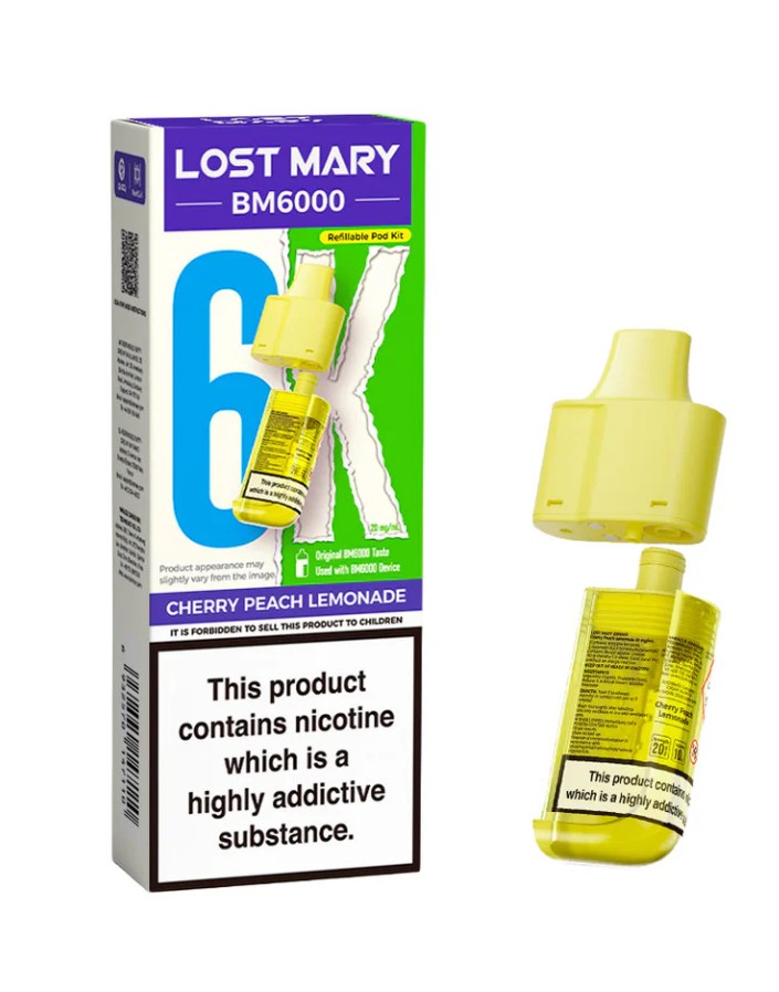 Lost Mary BM6000 Replacement Pods Cherry Peach Lemonade