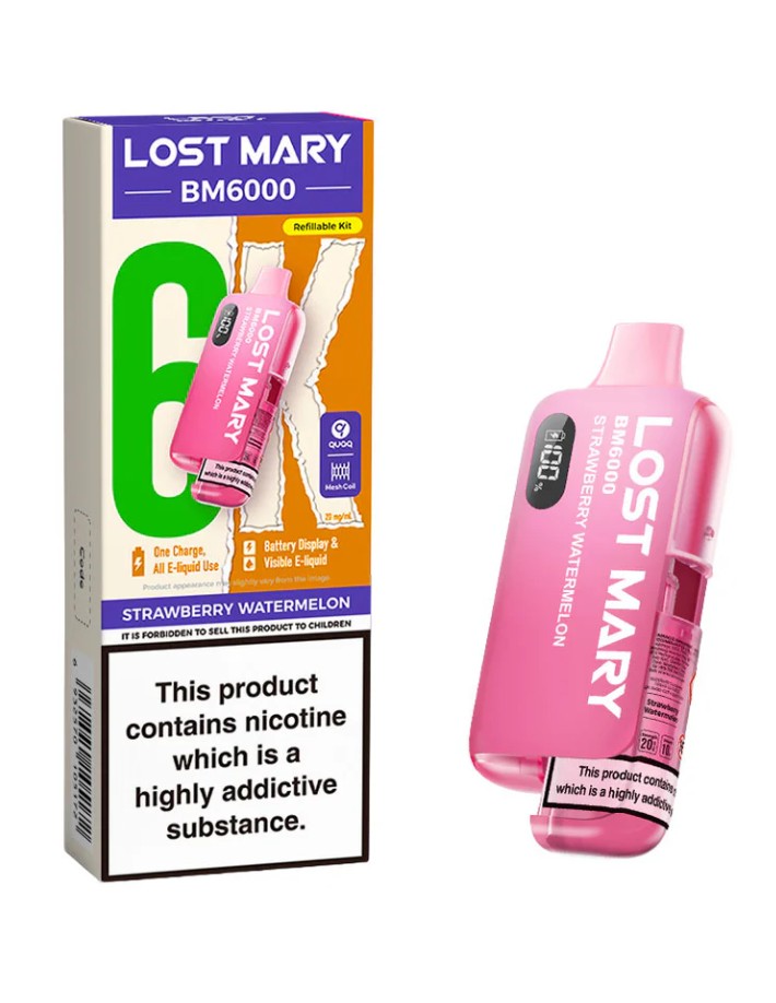 Lost Mary BM6000 Rechargeable Strawberry Raspberry Cherry Ice