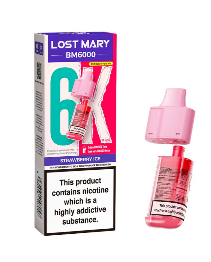 Lost Mary BM6000 Replacement Pods Strawberry Ice
