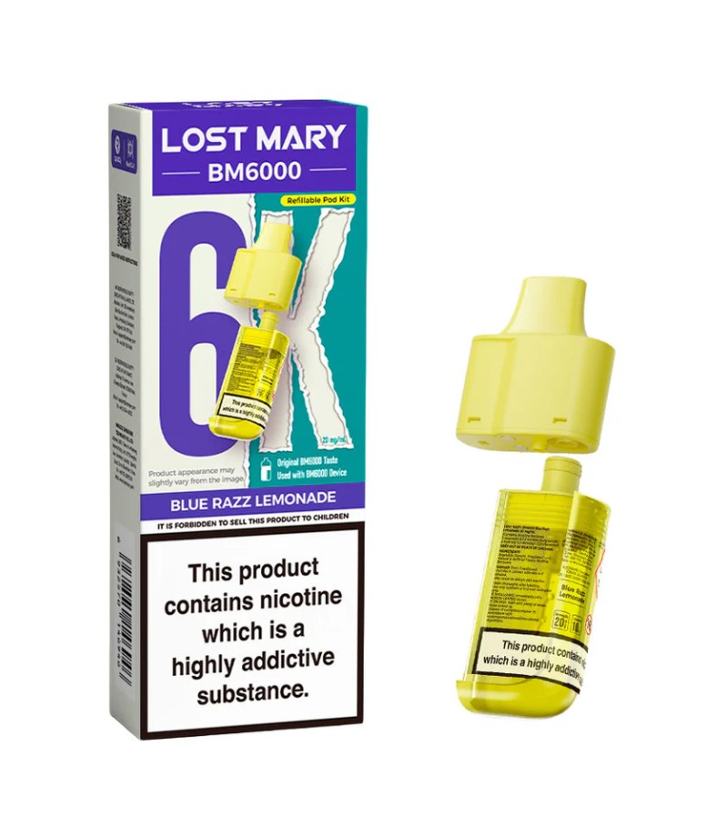 Lost Mary BM6000 Replacement Pods Blue Razz Lemonade