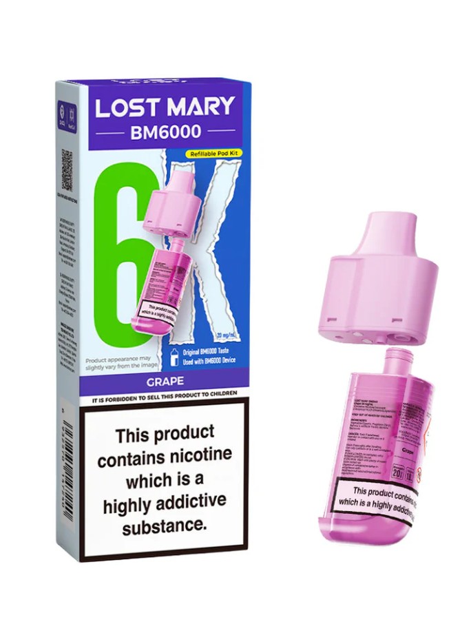 Lost Mary BM6000 Replacement Pods  Grape