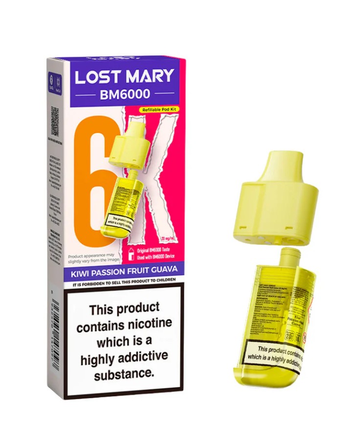 Lost Mary BM6000 Replacement Pods Kiwi Passion Fruit Guava
