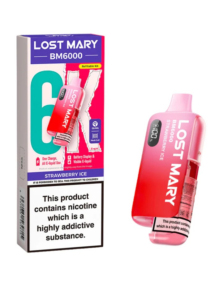Lost Mary BM6000 Rechargeable Kit Strawberry Ice