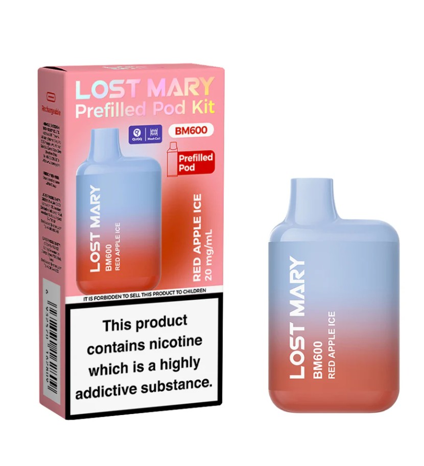 Lost Mary BM600 Rechargeable Kit  Red Apple ICE
