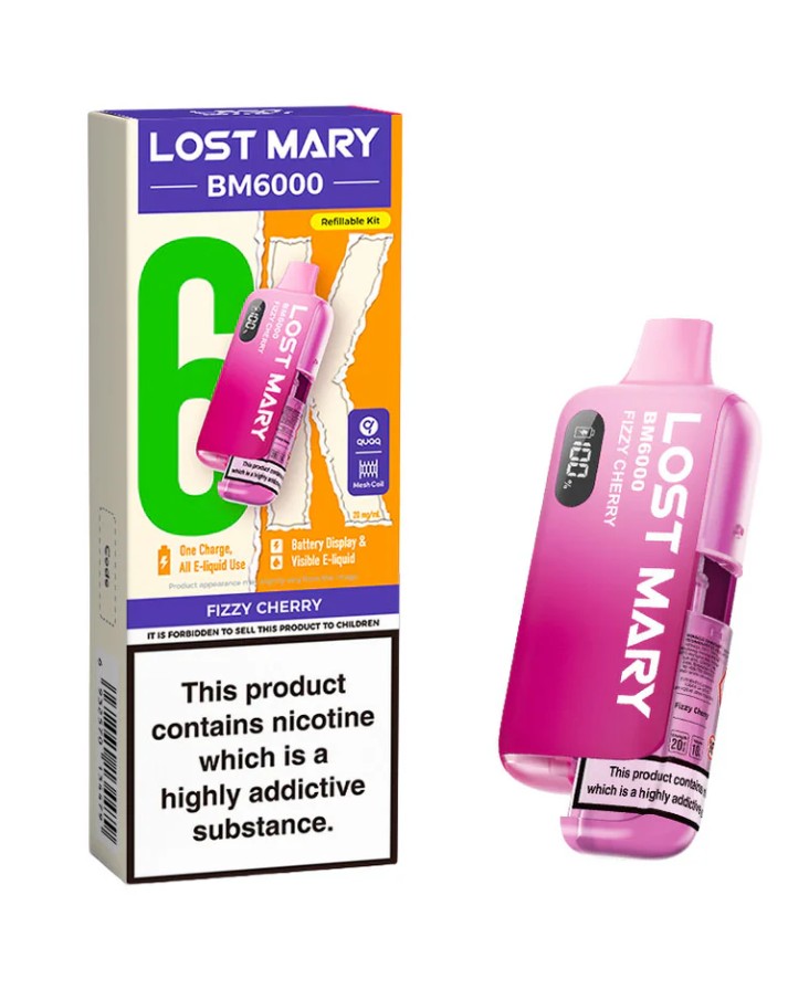 Lost Mary BM6000 Rechargeable Kit Fizzy Cherry