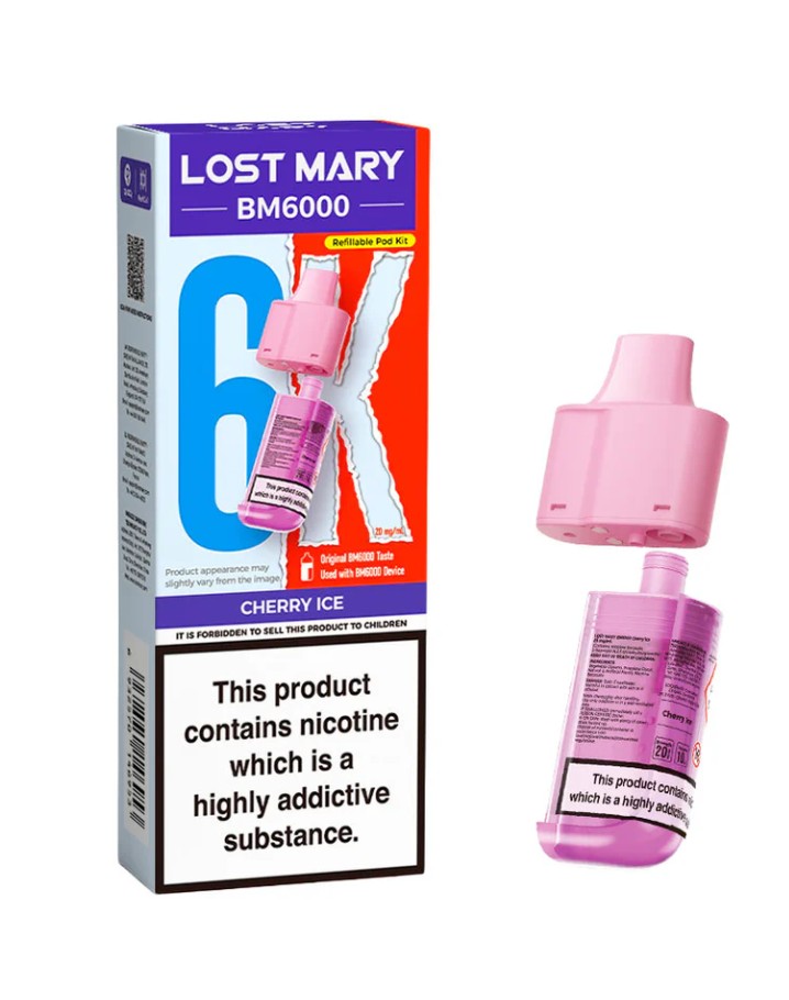 Lost Mary BM6000 Replacement Pods Pods - Cherry Ice