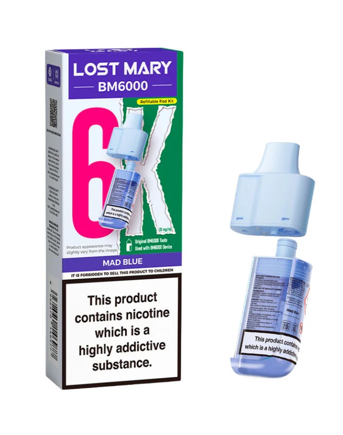Lost Mary BM6000 Replacement Pods Mad Blue