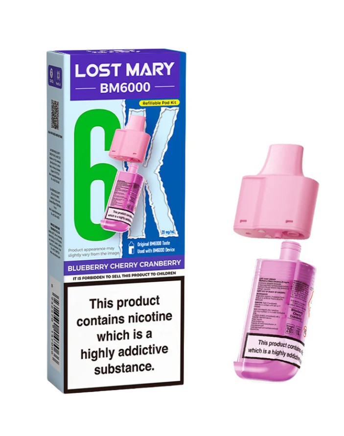 Lost Mary BM6000 Replacement Pods Blueberry Cherry Cranberry